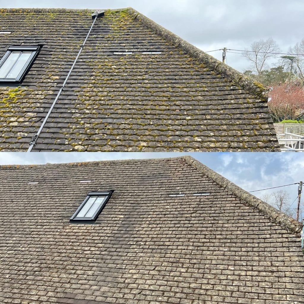 6EF476C1-7C1B-4DE9-AE83-04F31E73644F roof cleaning - pre and post scraping